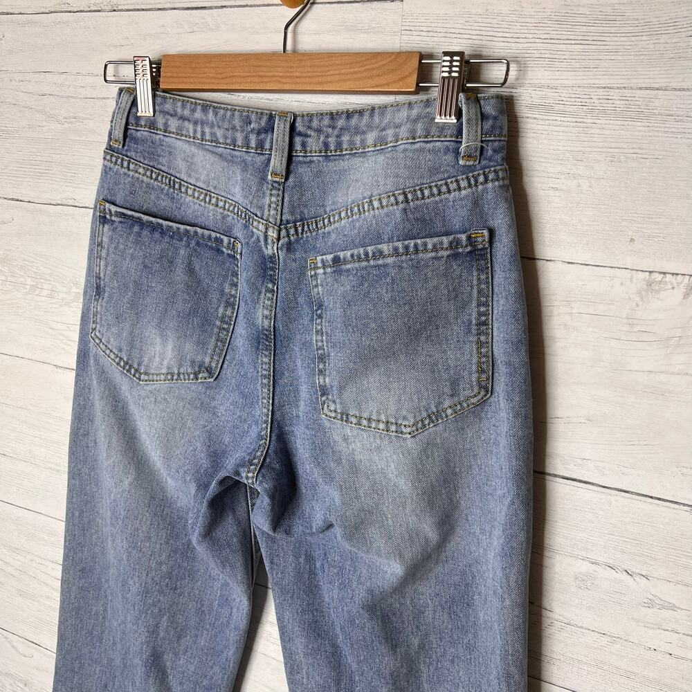 Cali 1850 Jeans Womens Size 7/28 Flower Daisy Patch Denim Jeans Cotton Blend - Picture 15 of 16